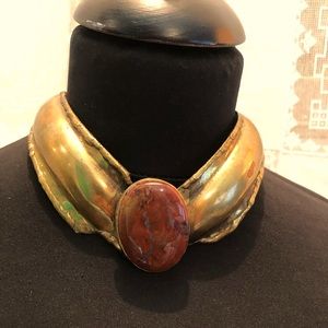 Vintage Brass Jasper Forged Collar